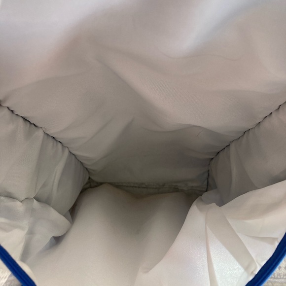 Vintage JANSPORT white blue swedish lace print canvas suede bottom EUC - Picture 15 of 15